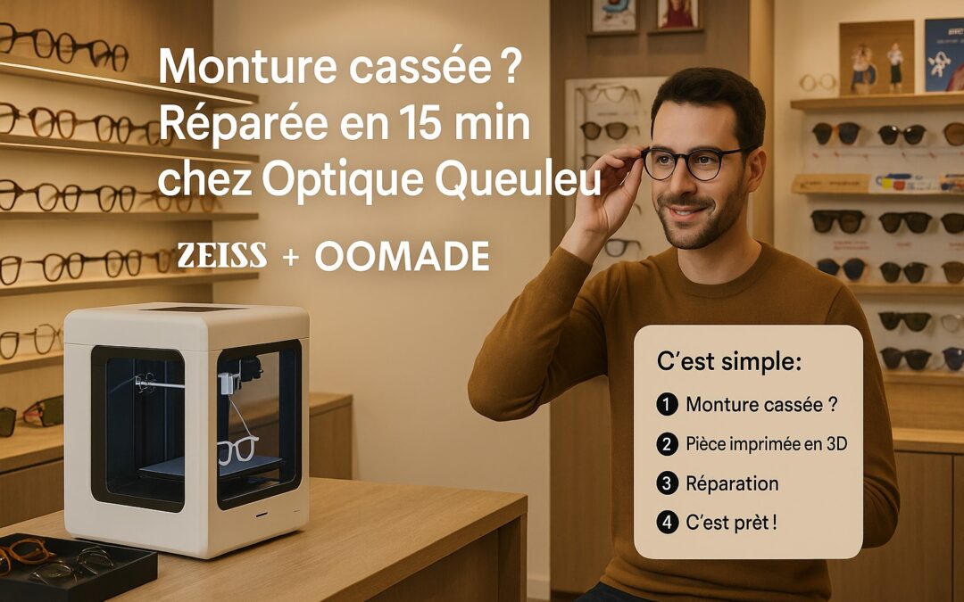 Impression 3D de pièces de lunettes à Metz – Optique Queuleu innove avec OOMADE